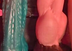 Inked TS Teases Huge Cock