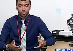 Horny jock ass pounding office stud