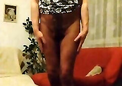 Teasing nylon sissy milf tranny