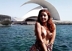 Mouth watering ginger babe Agatha gets naked and plays with herself