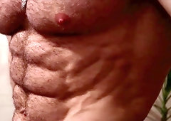 Flawless Unshaved Cock-Squeezing Sinewy Muscled Guy Flexing Superb Dude hottest ever