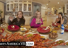 Sam Shock, Penelope Woods And Jasmin Luv In Surprises Her Friends When She Invites Her Fuckboy To Take Care Of Her And Her Girls