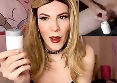 Anal sissygasm, cum as lube