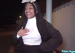 Public Agent: Big Brazilian Portuguese Tits And Ass of Hot Ebony Vicky Menage