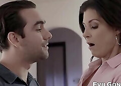 Adorable mature woman in heels bangs hard with a young guy