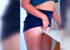 Grinding My Soaked Snatch on the Table and It Made Me Cum So Hard