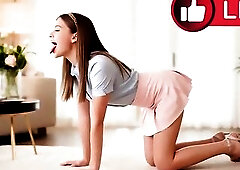 Pastor's wife, a youthful, devout Christian, taking a shower with her lover's cum.