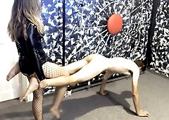 I am very kind with this loser today, and he really do not deserve it. I ordered him to do some push-ups and he turned to be damn lazy and I decide to