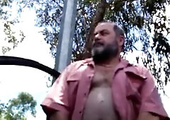 Str8 babby bear jerkin off in the park 8