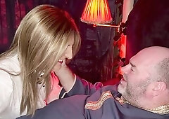 Watch Lanista Bear gets his collared sub willing for the day. Making sure that babe sucks jock the correct way.