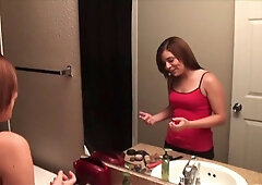 Brunette babe gives head, then gets a warm facial