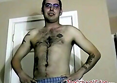 Black haired guy displays his skinny and tall physique