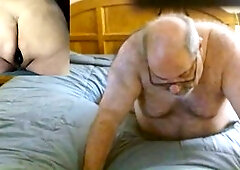Grandpa gets off with anal toys in bed