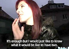 Public Agent - Check out how JUICY her twat is when I slip her pants down