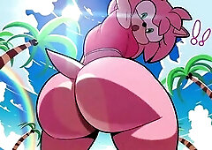 Amy's wench slaps her corpulent, fleshy, moist booty