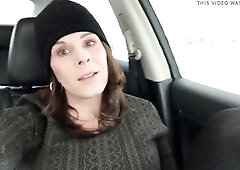 Having a little solo car enjoyment on a snowy wintry day. Rubbed my vagina and briefly fingered my booty as well.