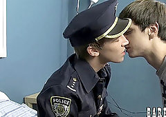 wet plumb session with lad police officer and his buddy