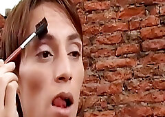 We start with a little bit of makeup