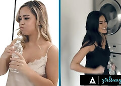 Alina Lopez and Kendra Spade ignite passionate interracial lesbian intimacy behind the scenes
