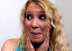 Blonde pornstar Nicki Blue takes deep anal and ends with a facial