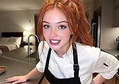 I banged the hot redhead chef and ripped her twat open in the kitchen [AI Generated]