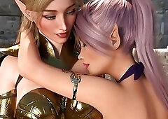 Shemale 3d dickgirls have 3some with sexy big ass slut