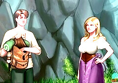 Milf with big boobs in a PC game roleplay scenario