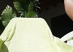 nippleringlover outside in hawt string - tanned pierced melons with bizarre big nipp piercings & large rings in pierced snatch lips - playing &amp