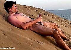 jerking off on a public beach while a gay friend recorded me