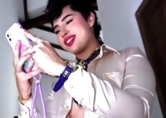 Married guy takes on gay superslut Dilan Castro for a wild bareback creampie session