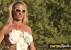 Softcore massages between sexy and naked swapped swingers