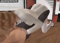 3D tranny and her man blow each other before anal