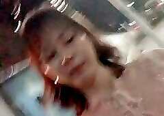 Chinese Young girl walking on street part 1