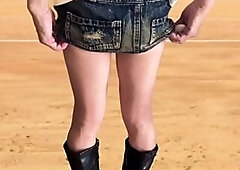 I'm inserting an anal dildo into my miniskirt boots SecretGakuen