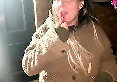 Cracky is lascivious to sign her 1st autograph with a pen stuck up her ass