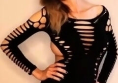 Amateur striptease and Solo masturbation