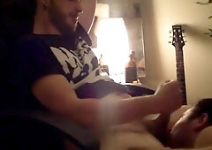 Twink helping his buddy out in the dorm late one night 9