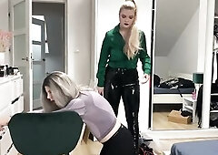Slaver female training her sissy male and screw