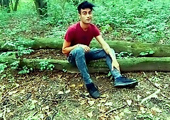 teen 18+ is pissing and cumming on his dirty used sneakers