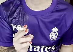 FOOTBALLER GAL⚽️ Smokin' And Masturbating With 2 Sex Toy?