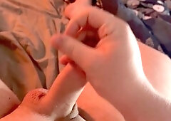 Solo pleasure and climaxing at home