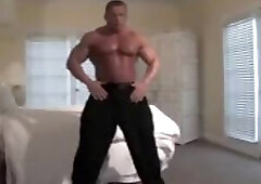 Evgeni Mishin Stripping Down To White Briefs, Oiling Himself Up, Flexing and Posing