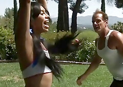 Cockhungry gymnast chick sucked that large and swallen dick