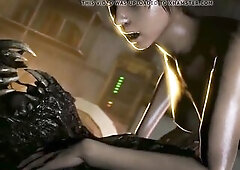jill valentine drilled by a biggest monster