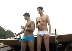 Yuri & friends orgy bareback on a boat