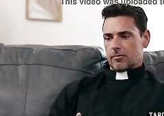 Priest busted by a stepmom touching himself after her anxious visit