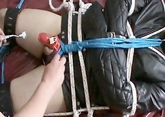 Restrained and helpless - an intense gay BDSM session with a Hungarian hunk