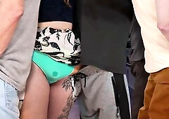 Stranger on the bus rubs his shlong intensely in my snatch.