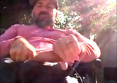 He jerks off in his garden