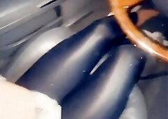 Large Titties Shiny Leggings Tease